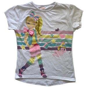 JoJo Siwa Short-Sleeve Shirt Top White Pink Purple  Girl's Size 10/12